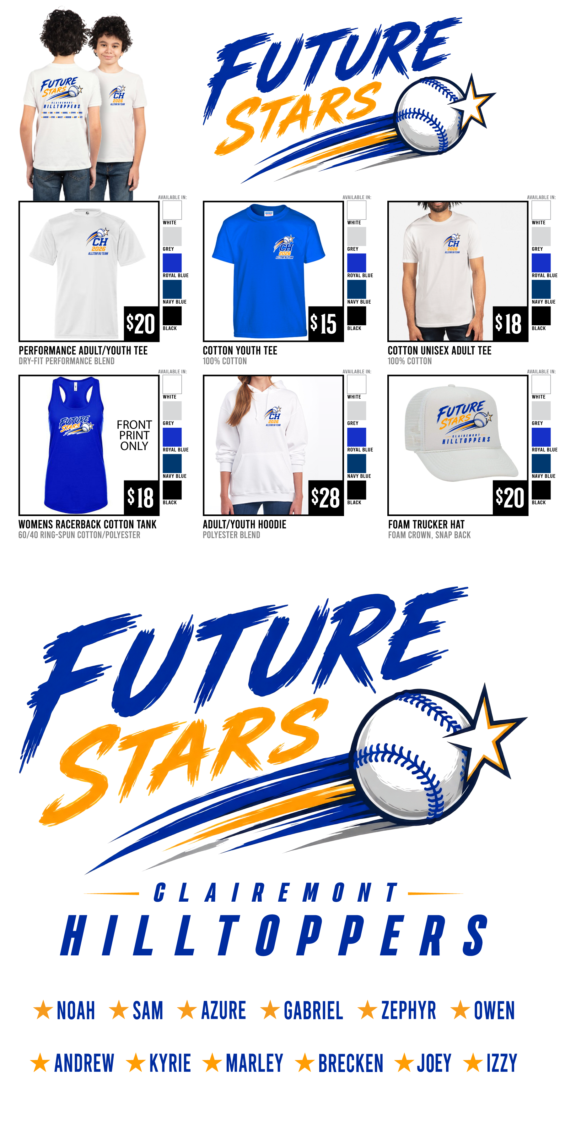 Future Stars custom apparel and fan gear