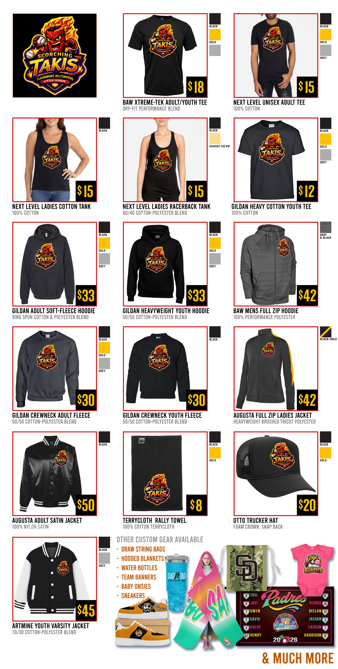 Scorching Takis custom apparel and fan gear