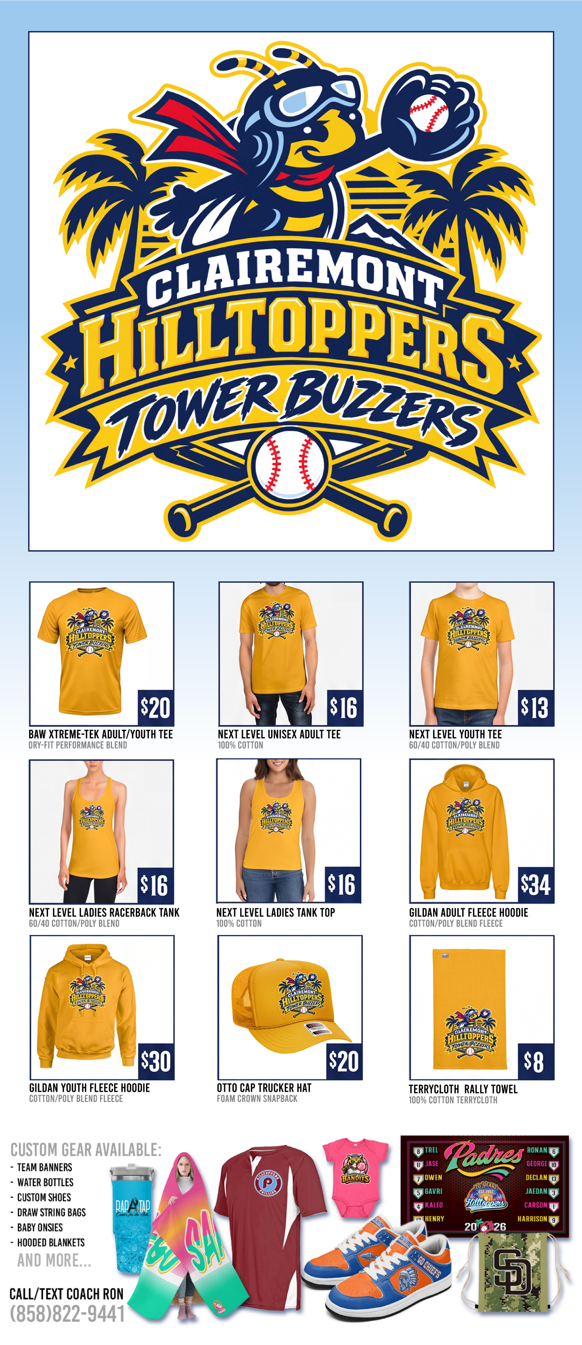 Tower Buzzers custom apparel collection