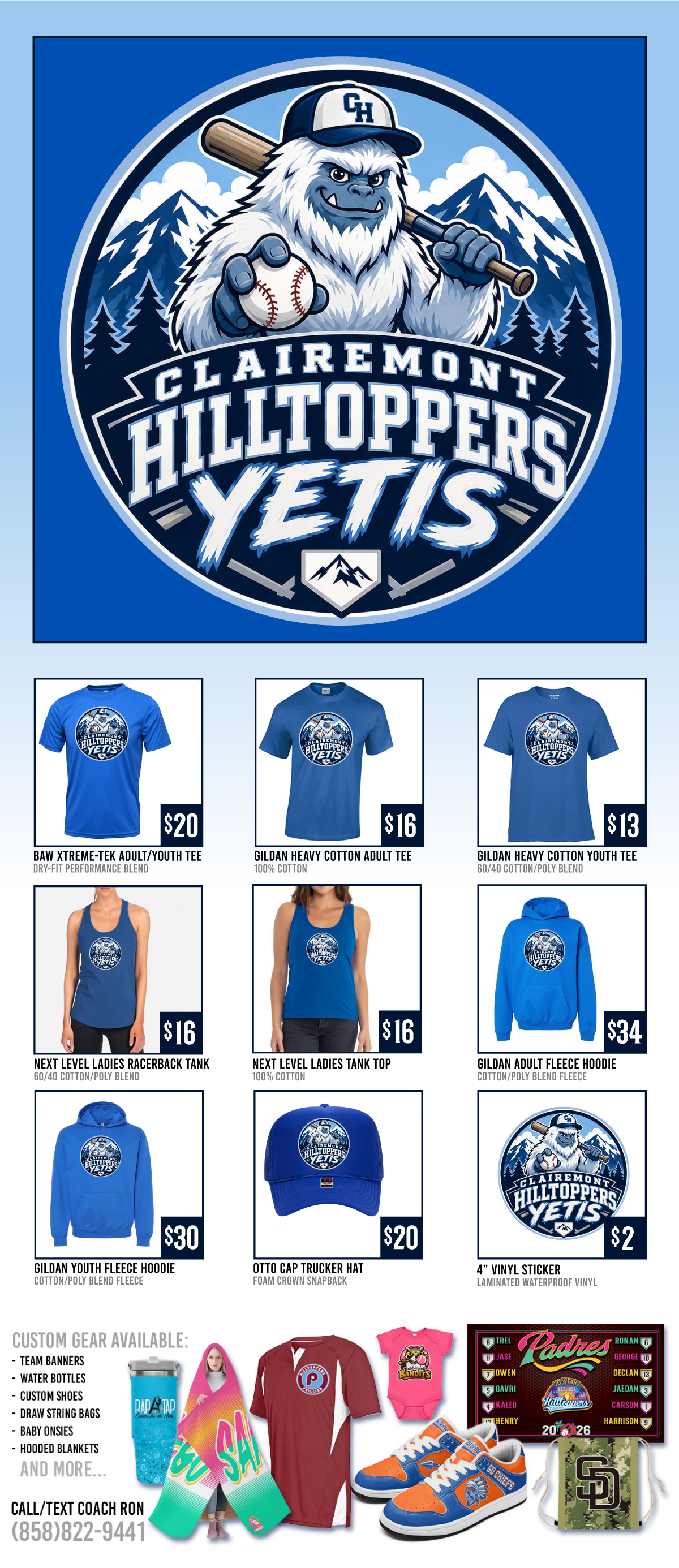 Yetis custom apparel collection